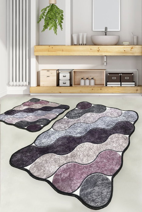 Mijölnir Juego de alfombras de baño Circle - Purple